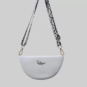 Moon Clutch Bag - White / Black logo