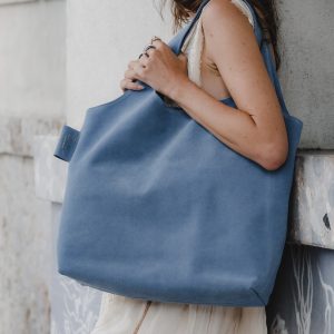 Suede bag-Light blue