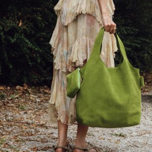 Suede bag-Lime green